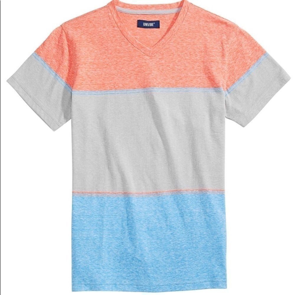 Univibe Big Boys Astro snow blocked stripe shirt